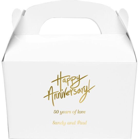 Fun Happy Anniversary Gable Favor Boxes