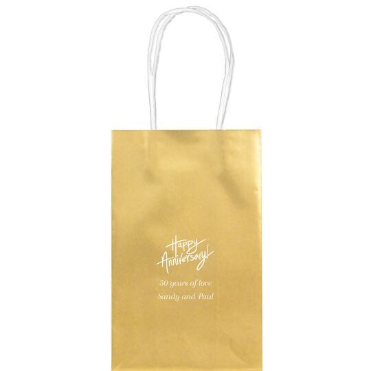 Fun Happy Anniversary Medium Twisted Handled Bags