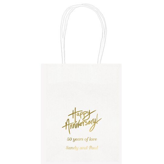 Fun Happy Anniversary Mini Twisted Handled Bags