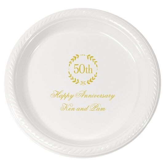 50th Wreath Plastic Plates