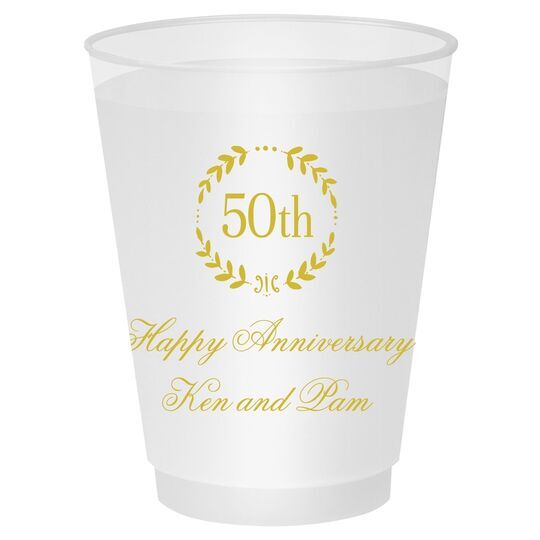 50th Wreath Shatterproof Cups