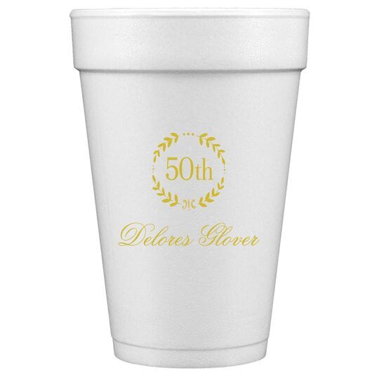 50th Wreath Styrofoam Cups