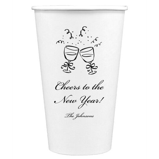 Toasting Wine Glasses Paper Coffee Cups