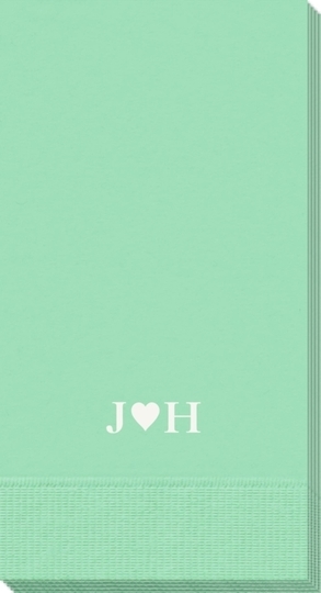 2 Initials Plus Heart Guest Towels