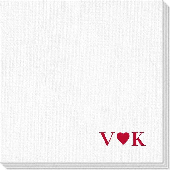 2 Initials Plus Heart Deville Napkins