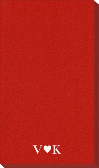 2 Initials Plus Heart Linen Like Guest Towels