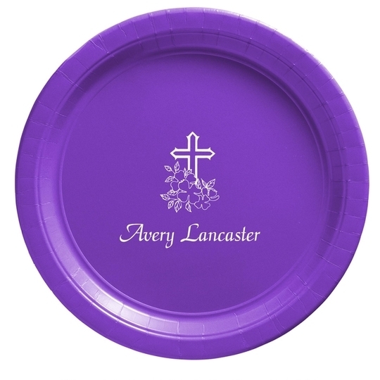 Floral Cross Paper Plates