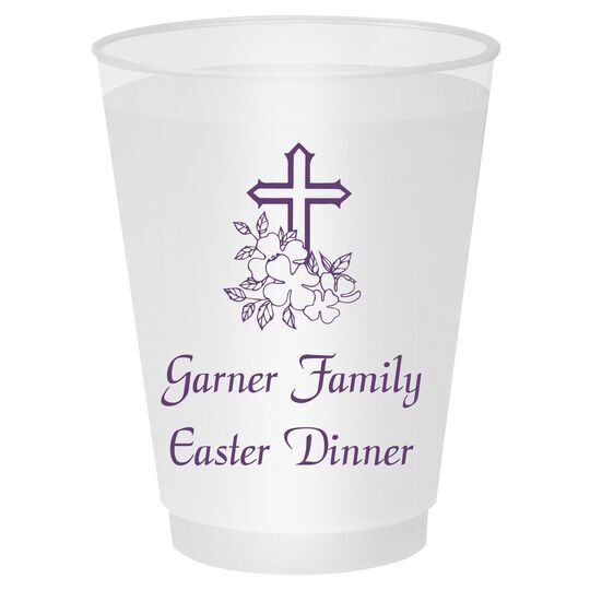 Floral Cross Shatterproof Cups