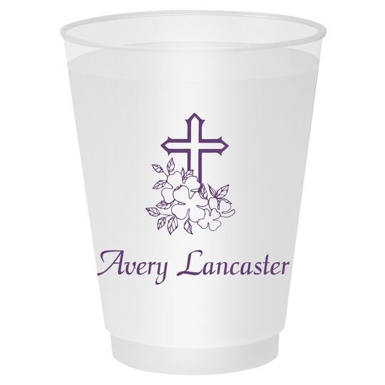 Floral Cross Shatterproof Cups