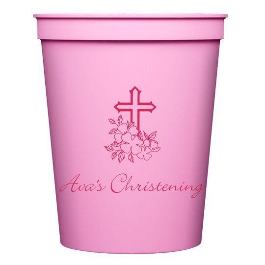 Floral Cross Stadium Cups