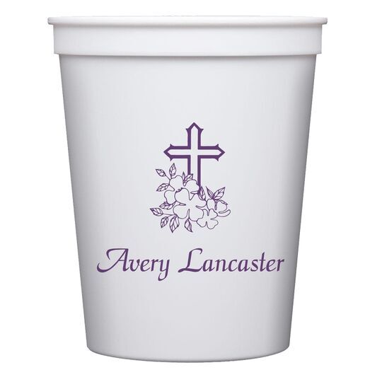 Floral Cross Stadium Cups