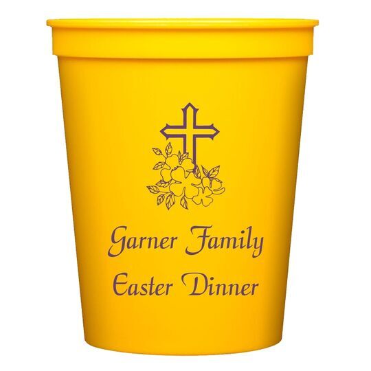 Floral Cross Stadium Cups