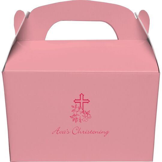 Floral Cross Gable Favor Boxes