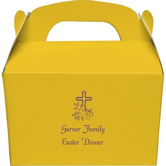 Floral Cross Gable Favor Boxes