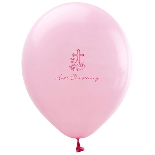 Floral Cross Latex Balloons