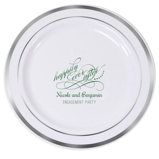 Happily Ever After Premium Banded Plastic Plates