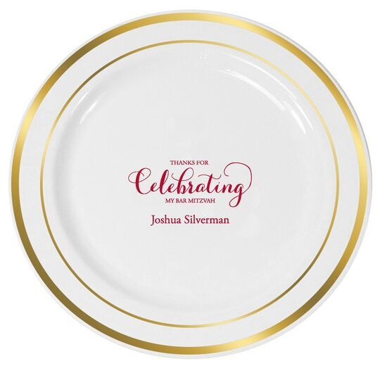 Thanks For Celebrating Any Event Premium Banded Plastic Plates