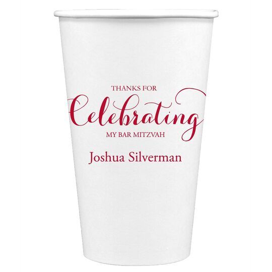 Thanks For Celebrating Any Event Paper Coffee Cups