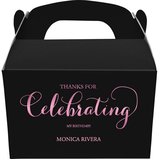 Thanks For Celebrating Any Event Gable Favor Boxes