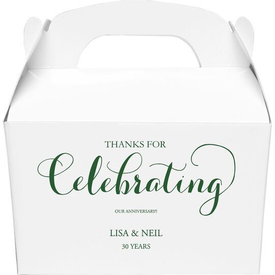 Thanks For Celebrating Any Event Gable Favor Boxes