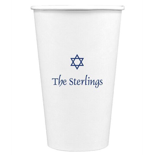 Little Star of David Paper Coffee Cups