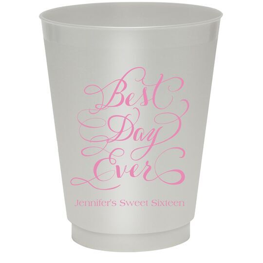 Whimsy Best Day Ever Colored Shatterproof Cups