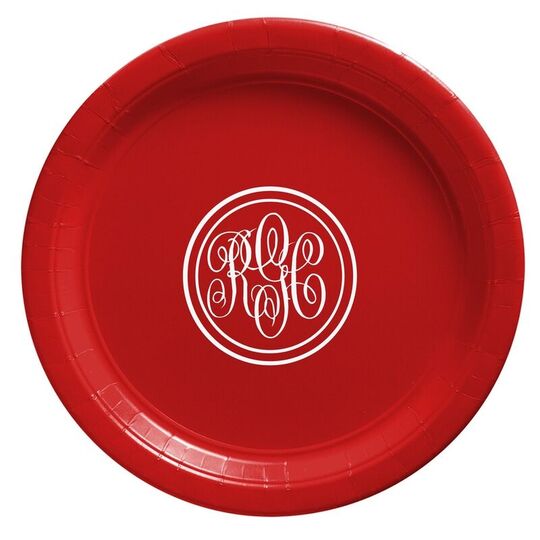 Double Circle Monogram Paper Plates