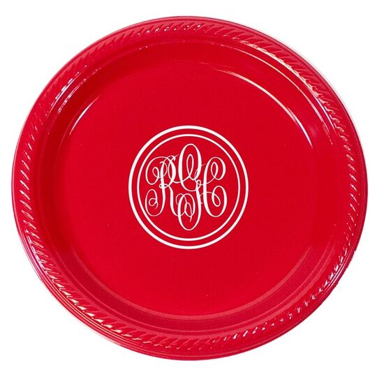 Double Circle Monogram Plastic Plates