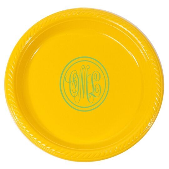 Double Circle Monogram Plastic Plates