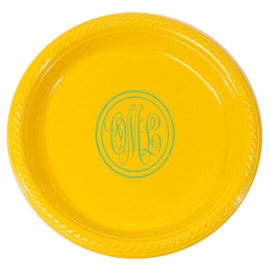 Double Circle Monogram Plastic Plates