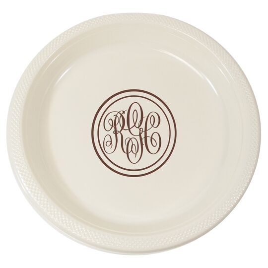 Double Circle Monogram Plastic Plates