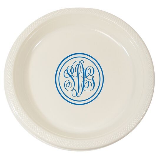 Double Circle Monogram Plastic Plates