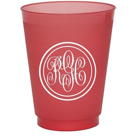 Double Circle Monogram Colored Shatterproof Cups