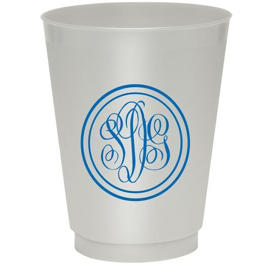Double Circle Monogram Colored Shatterproof Cups