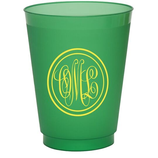 Double Circle Monogram Colored Shatterproof Cups