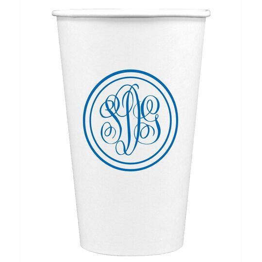Double Circle Monogram Paper Coffee Cups