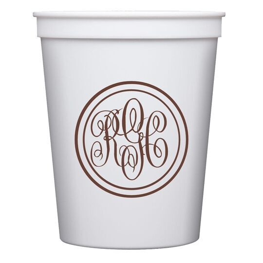 Double Circle Monogram Stadium Cups