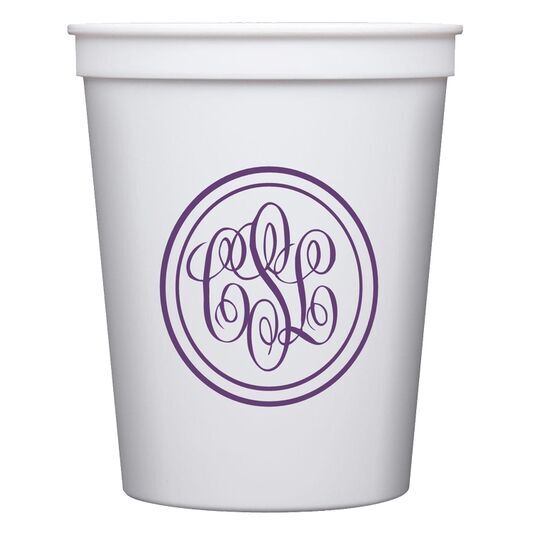 Double Circle Monogram Stadium Cups