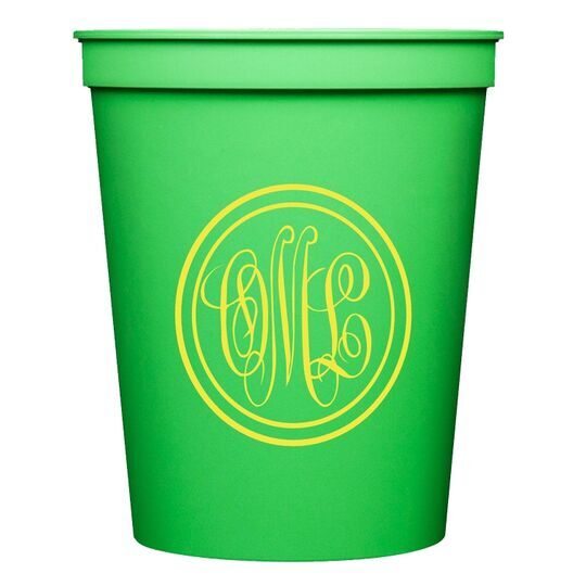 Double Circle Monogram Stadium Cups