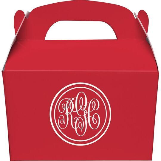 Double Circle Monogram Gable Favor Boxes