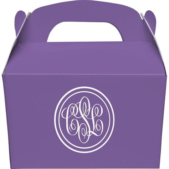 Double Circle Monogram Gable Favor Boxes