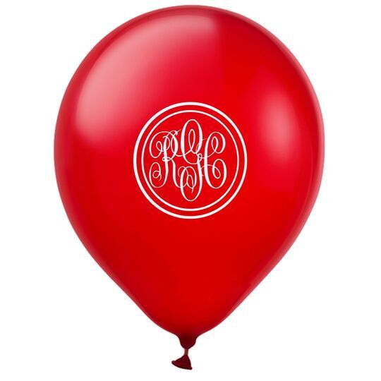 Double Circle Monogram Latex Balloons