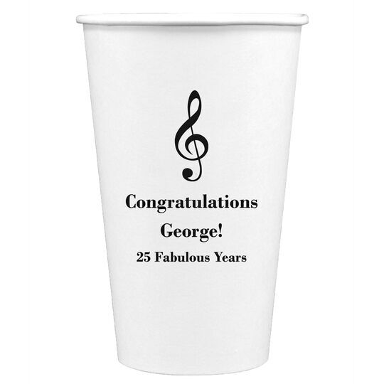 Treble Clef Paper Coffee Cups