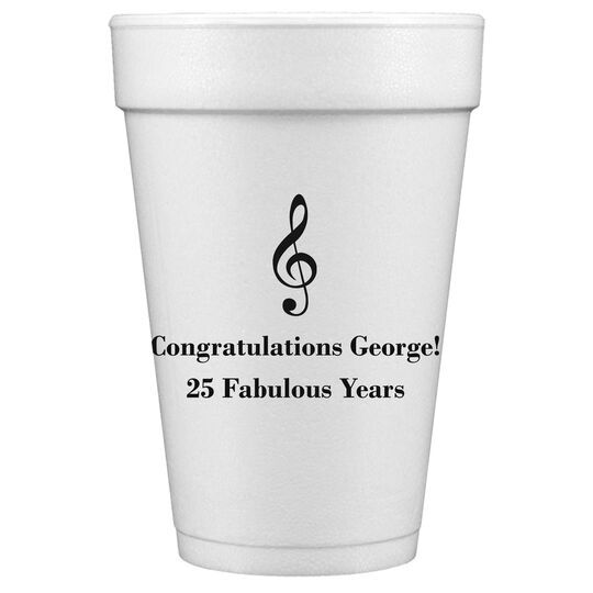 Treble Clef Styrofoam Cups