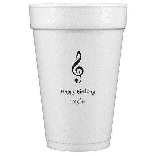 Treble Clef Styrofoam Cups