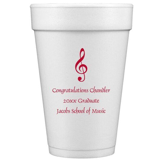 Treble Clef Styrofoam Cups