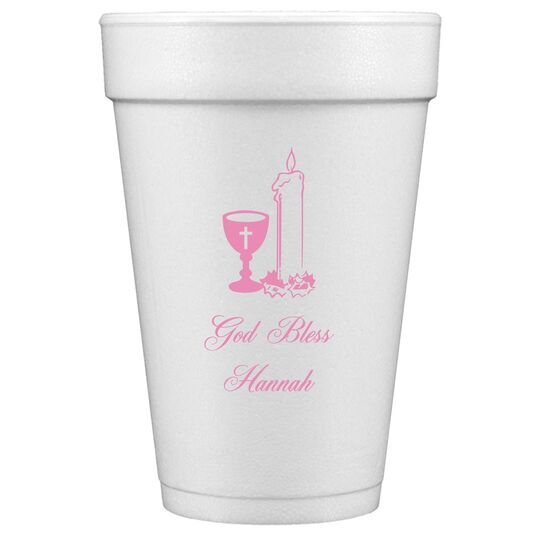 Chalice and Candle Styrofoam Cups