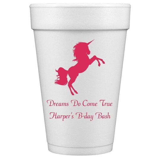 Unicorn Styrofoam Cups