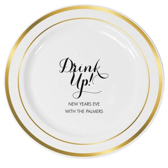 Drink Up Premium Banded Plastic Plates