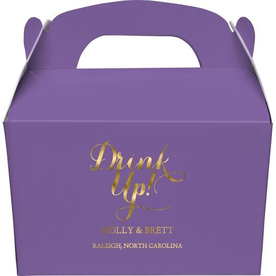 Drink Up Gable Favor Boxes